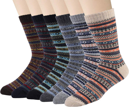 "Ultimate Comfort and Warmth: 6 Pairs of High-Quality Wool Nordic Socks for Men, Ideal for the Winter Season"