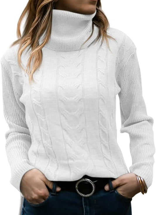 "Cozy Cable Knit Turtle Neck Sweater for the Perfect Seasonal Style"